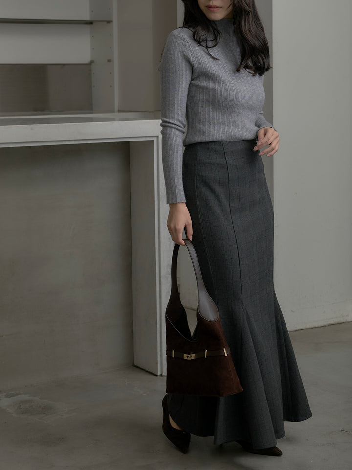 【Essential】チェック柄マーメイドスカート