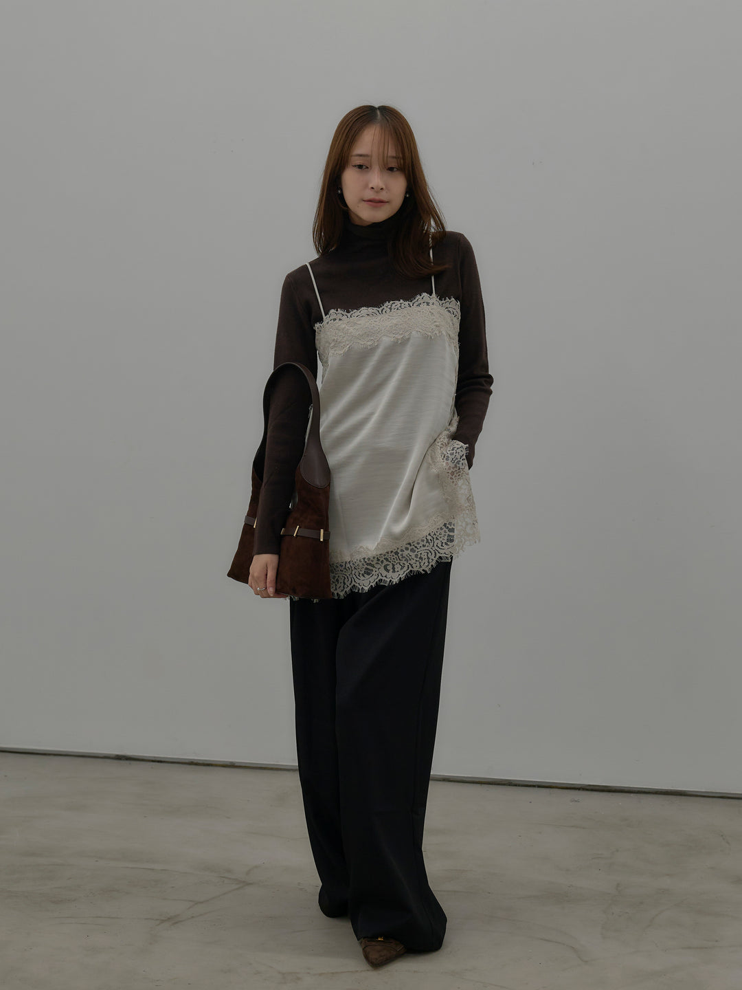 レースサテンキャミソール