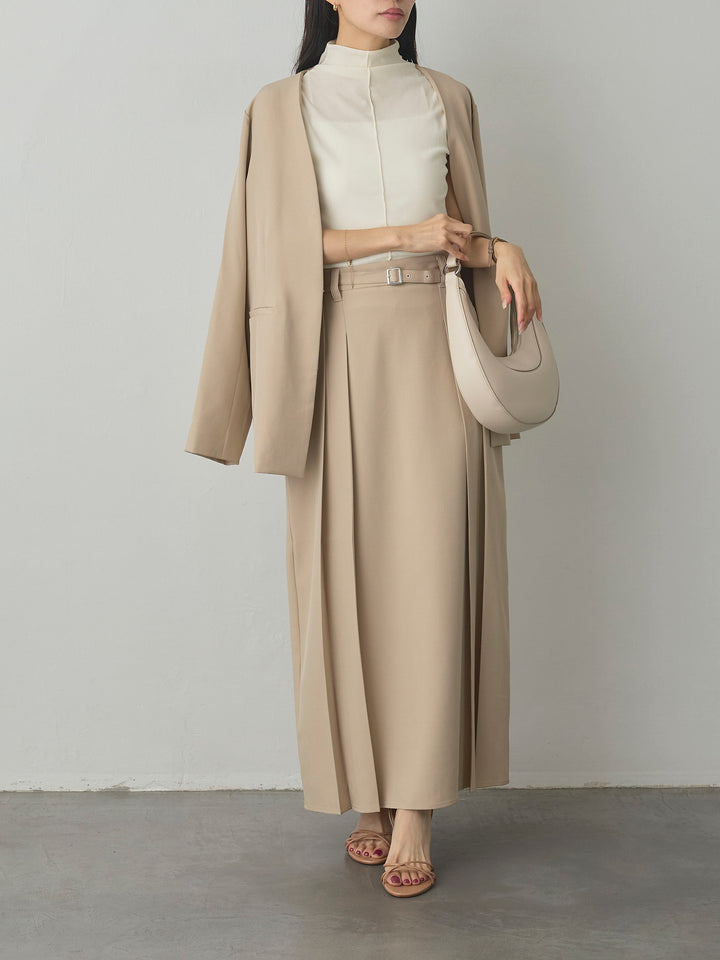 【Essential】ベルト付きサイドタックスカート