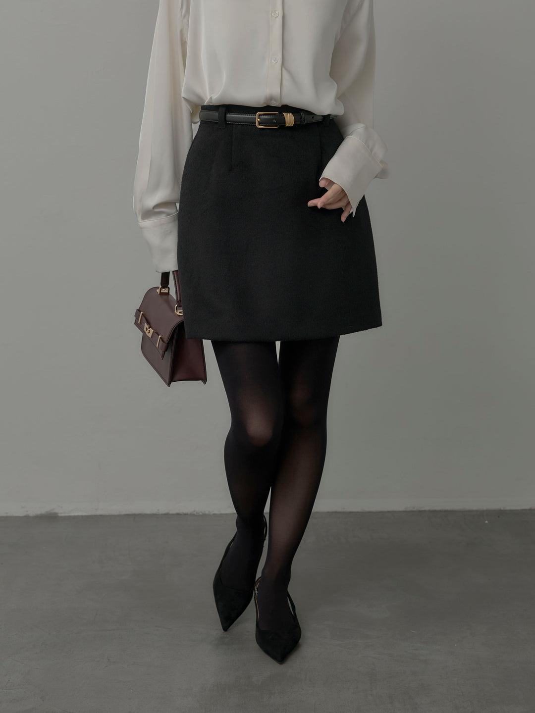 【Essential】ウールタッチミニスカート