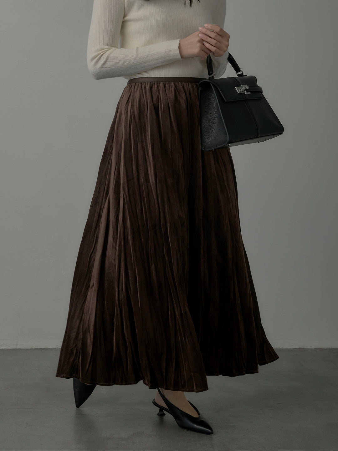ベロアワッシャープリーツスカート