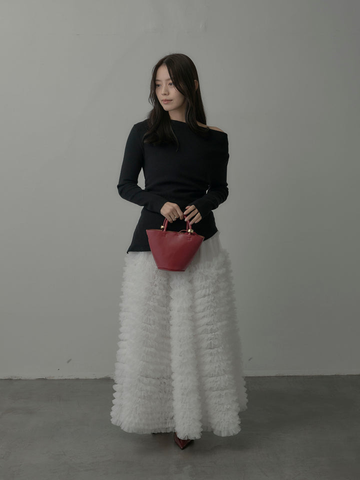 ドラマチックフリルチュールスカート