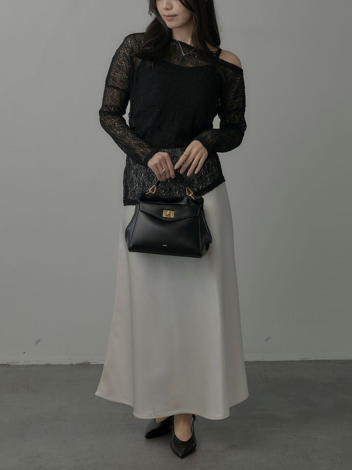 【SET】【インナー付き】シアーレーストップス+ヘビーサテンAラインスカート(2set)