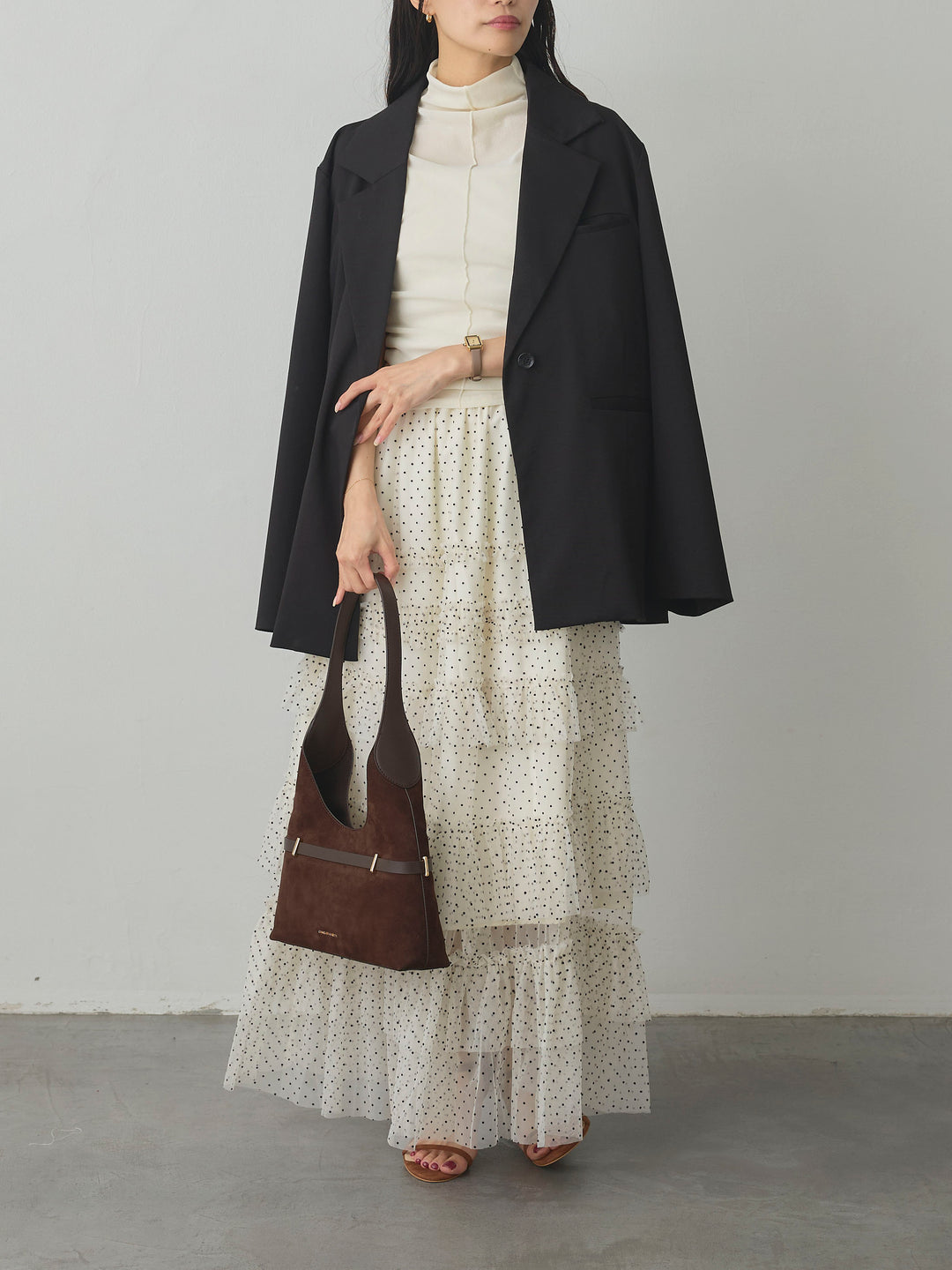 [予約]ドットチュールティアードスカート