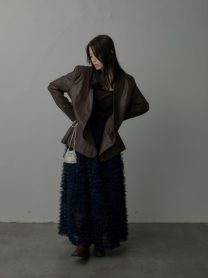 ドラマチックフリルチュールスカート