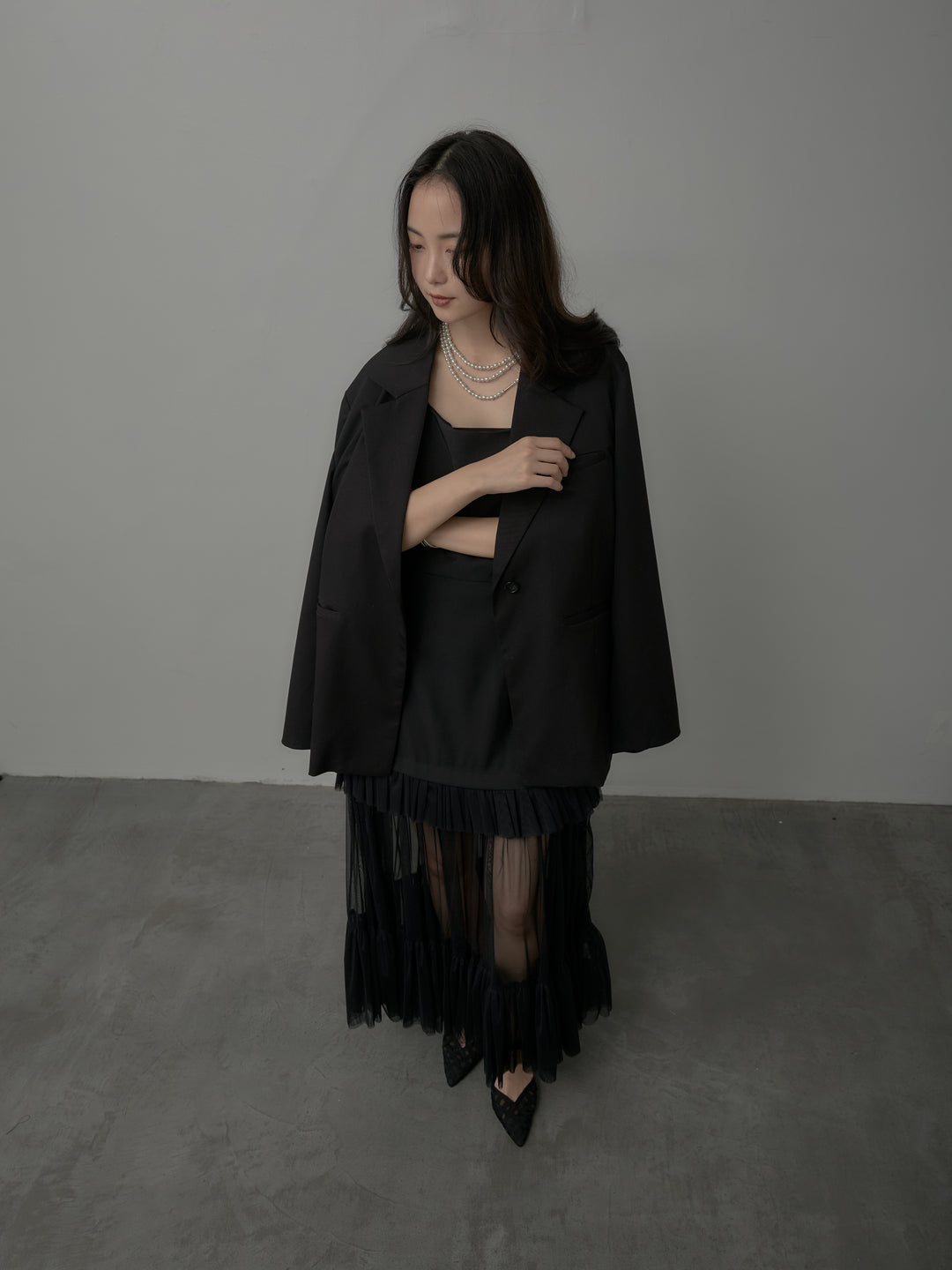 [予約]チュールドッキングキャミワンピース