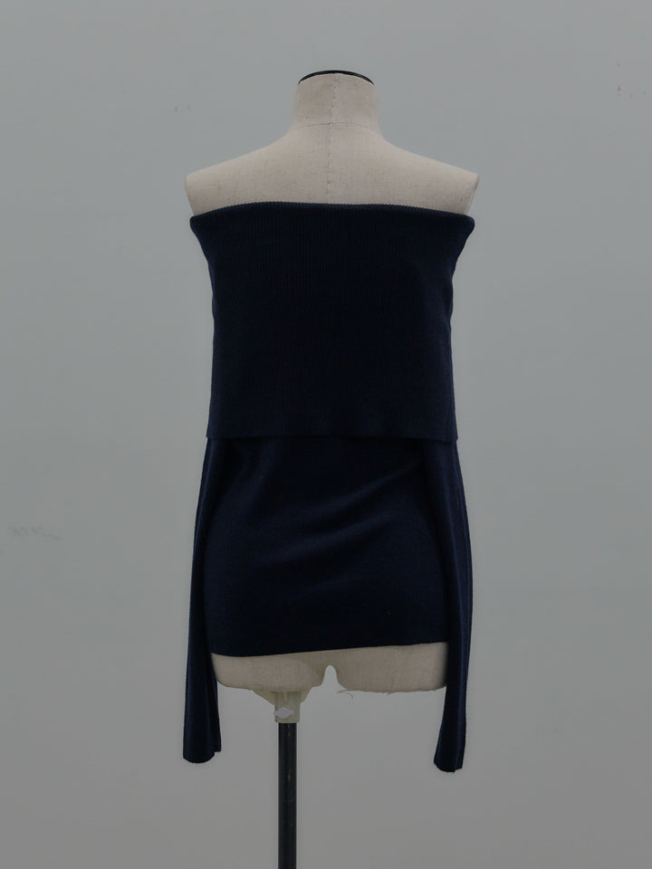 【premium touch】ソフトリブオフショルニットトップス