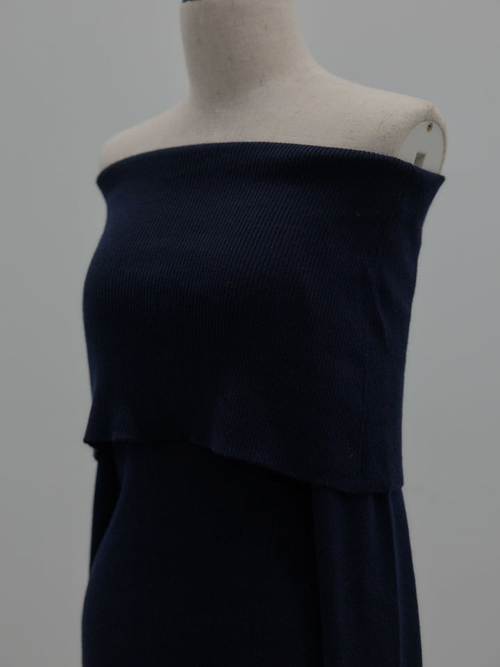 【premium touch】ソフトリブオフショルニットトップス