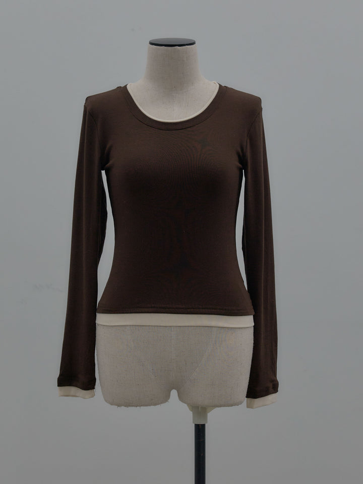 バイカラーレイヤードカットソー