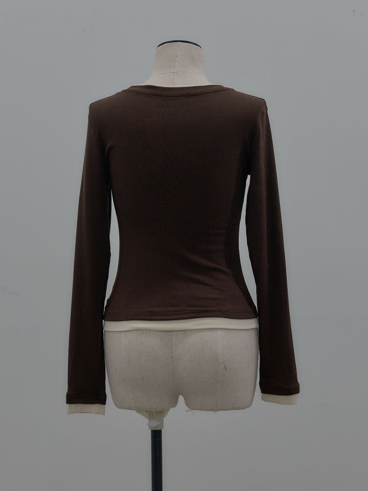 バイカラーレイヤードカットソー