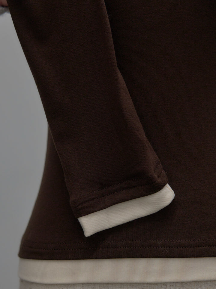 バイカラーレイヤードカットソー