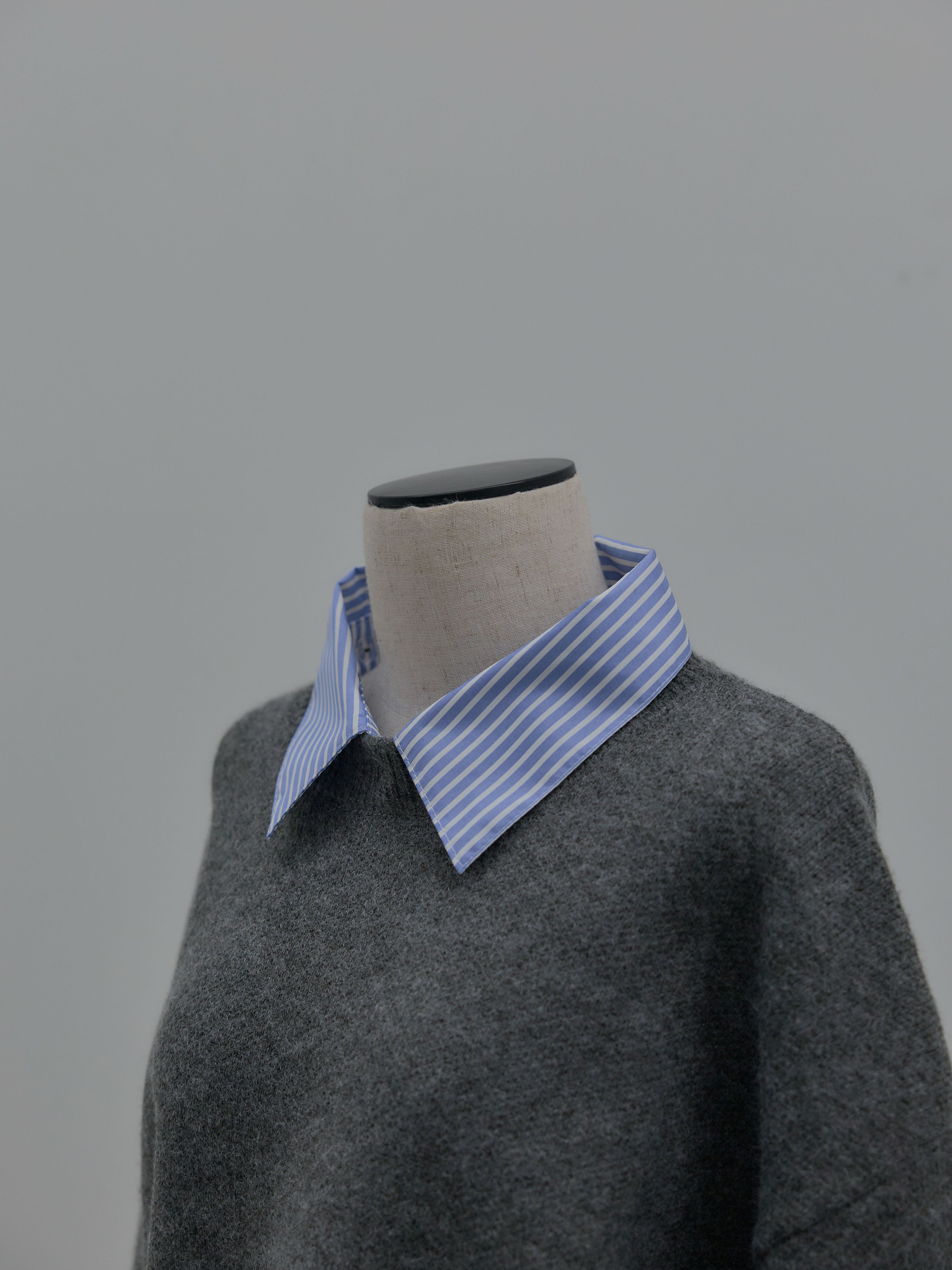 シャツドッキング肉厚ニットプルオーバー – nairo