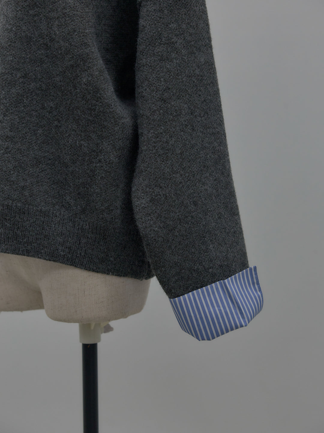 シャツドッキング肉厚ニットプルオーバー