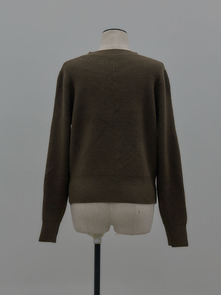 メタルボタンリブニットカーディガン