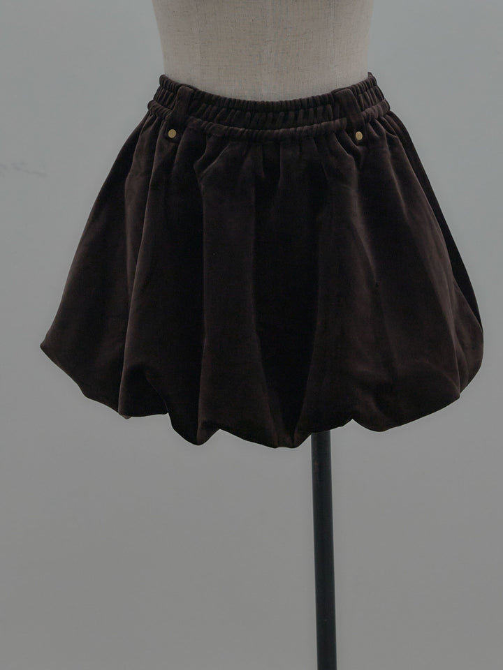 ベロアバルーンミニスカート(インパン付き)