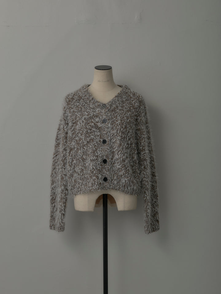 フェザーループニットカーディガン