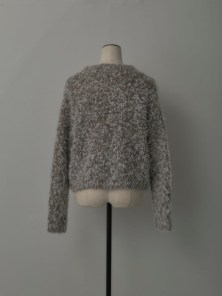 フェザーループニットカーディガン