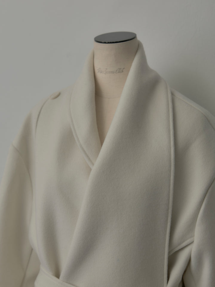 ドレープショールカラーベルトコート