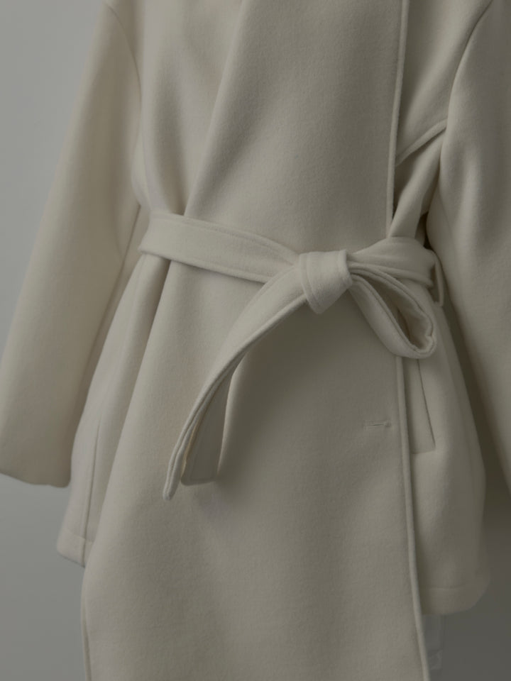 ドレープショールカラーベルトコート