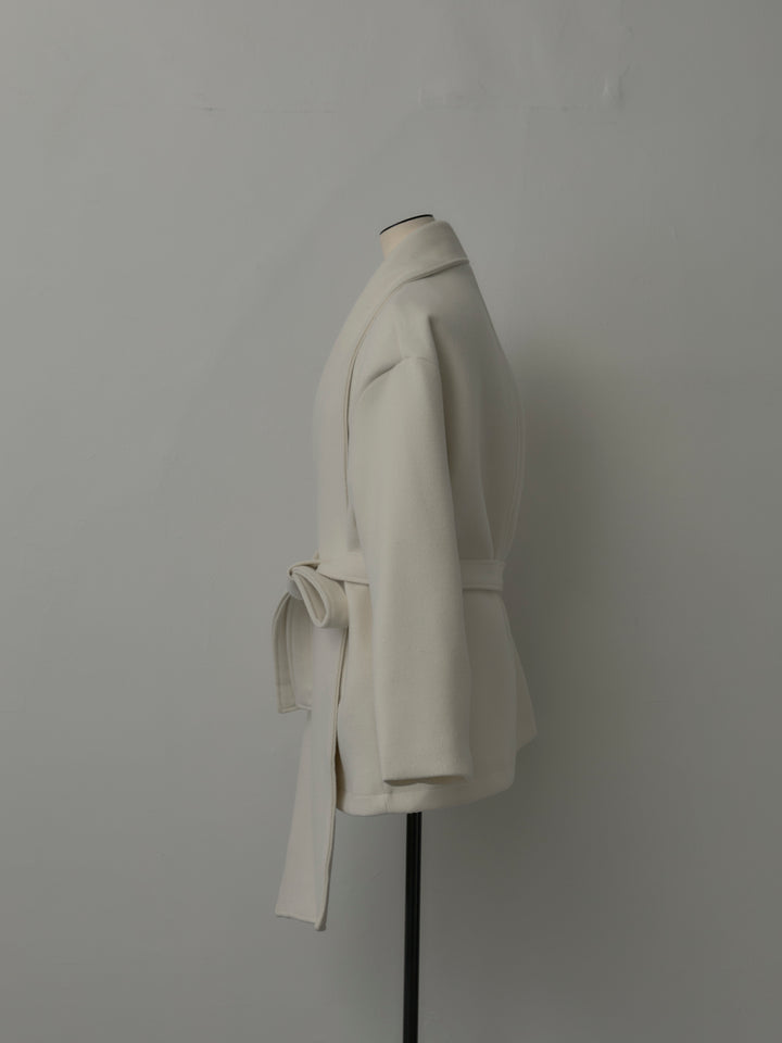 ドレープショールカラーベルトコート