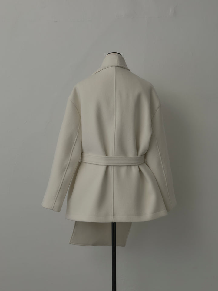 ドレープショールカラーベルトコート