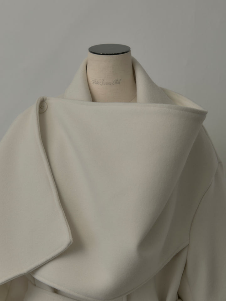 ドレープショールカラーベルトコート