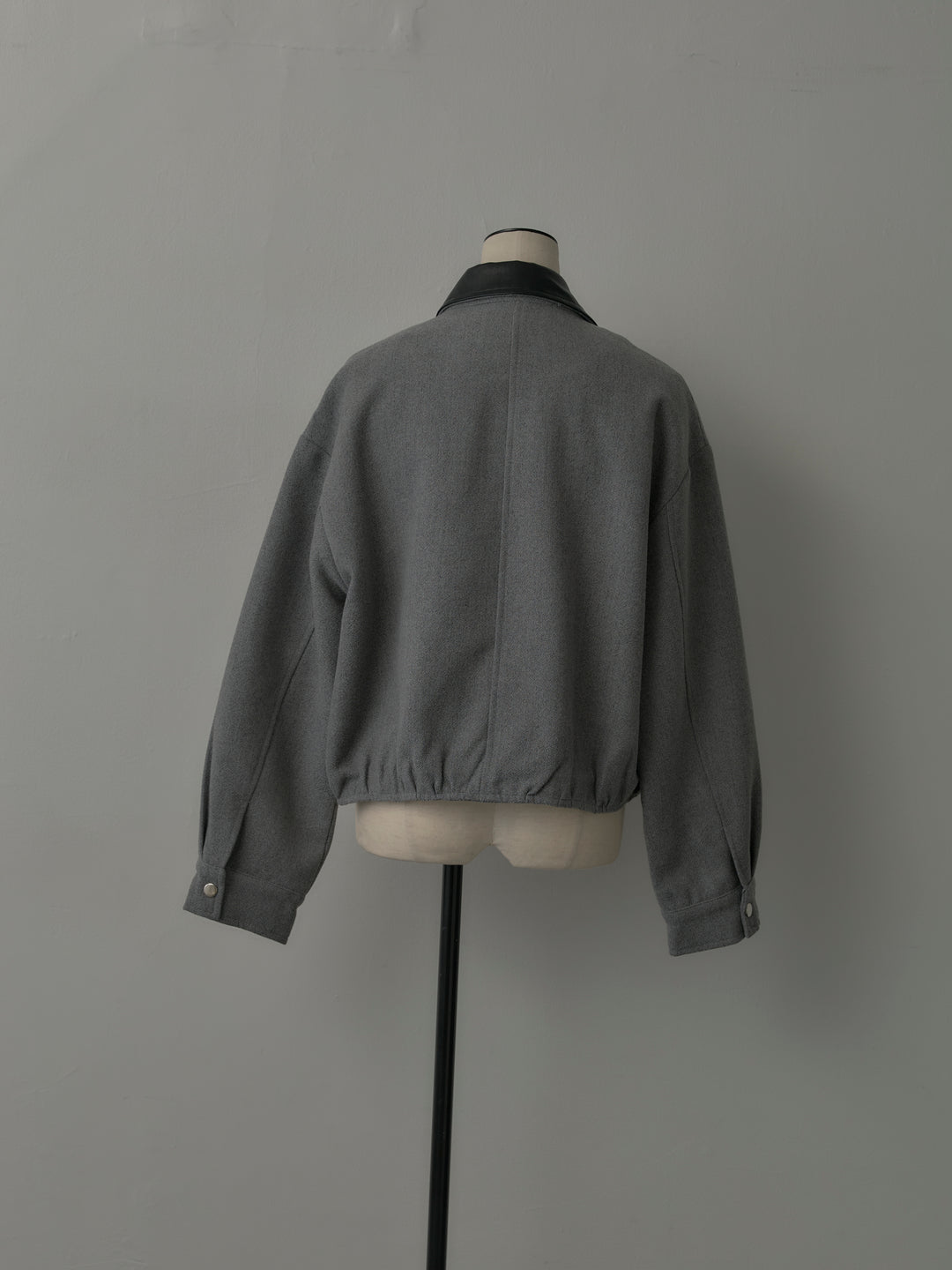 レザー襟ウール混ジップアウター