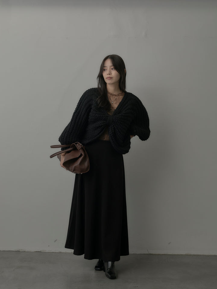 2wayリボンデザインローゲージニット