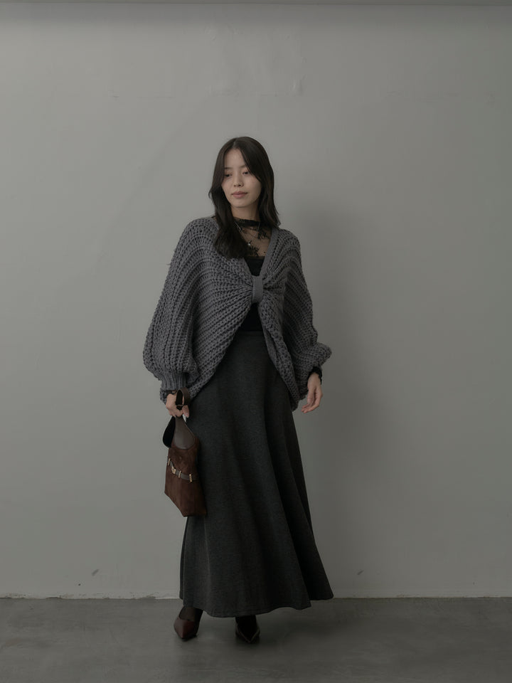 2wayリボンデザインローゲージニット