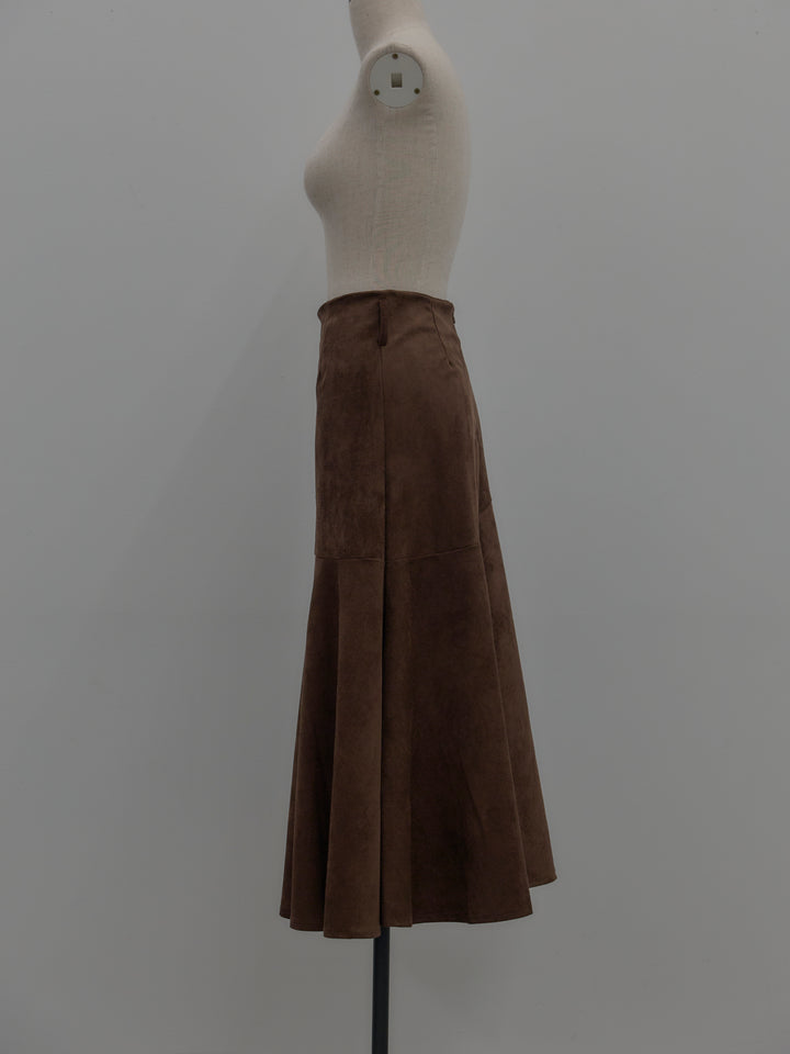 スウェードフレアスカート