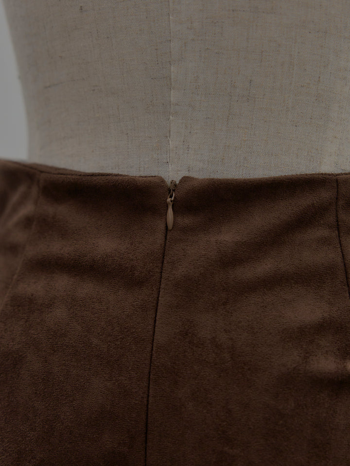 スウェードフレアスカート