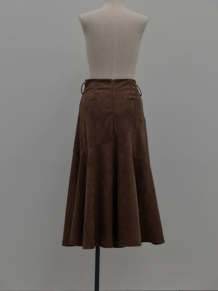 スウェードフレアスカート