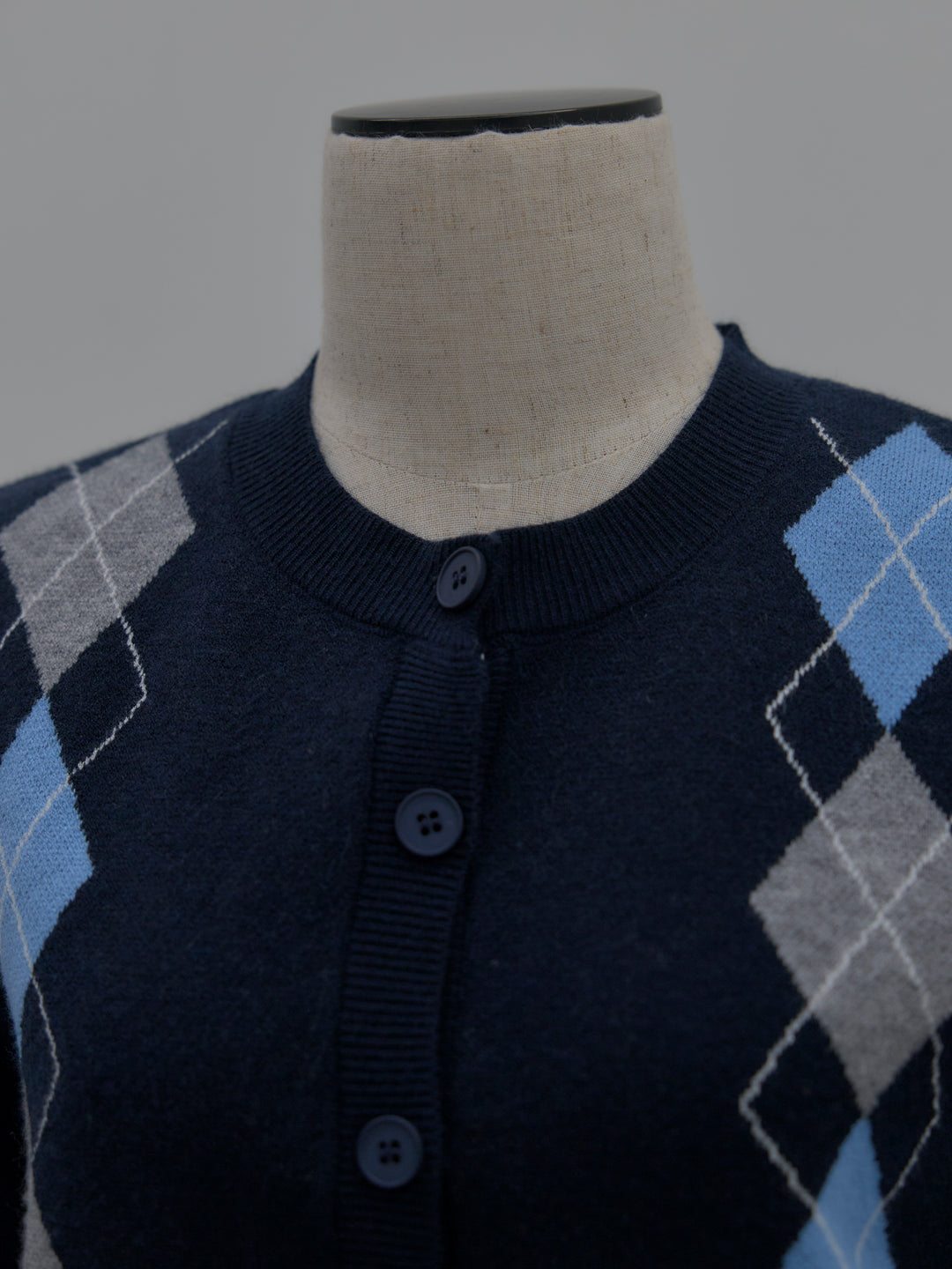 アーガイル柄ニットカーディガン