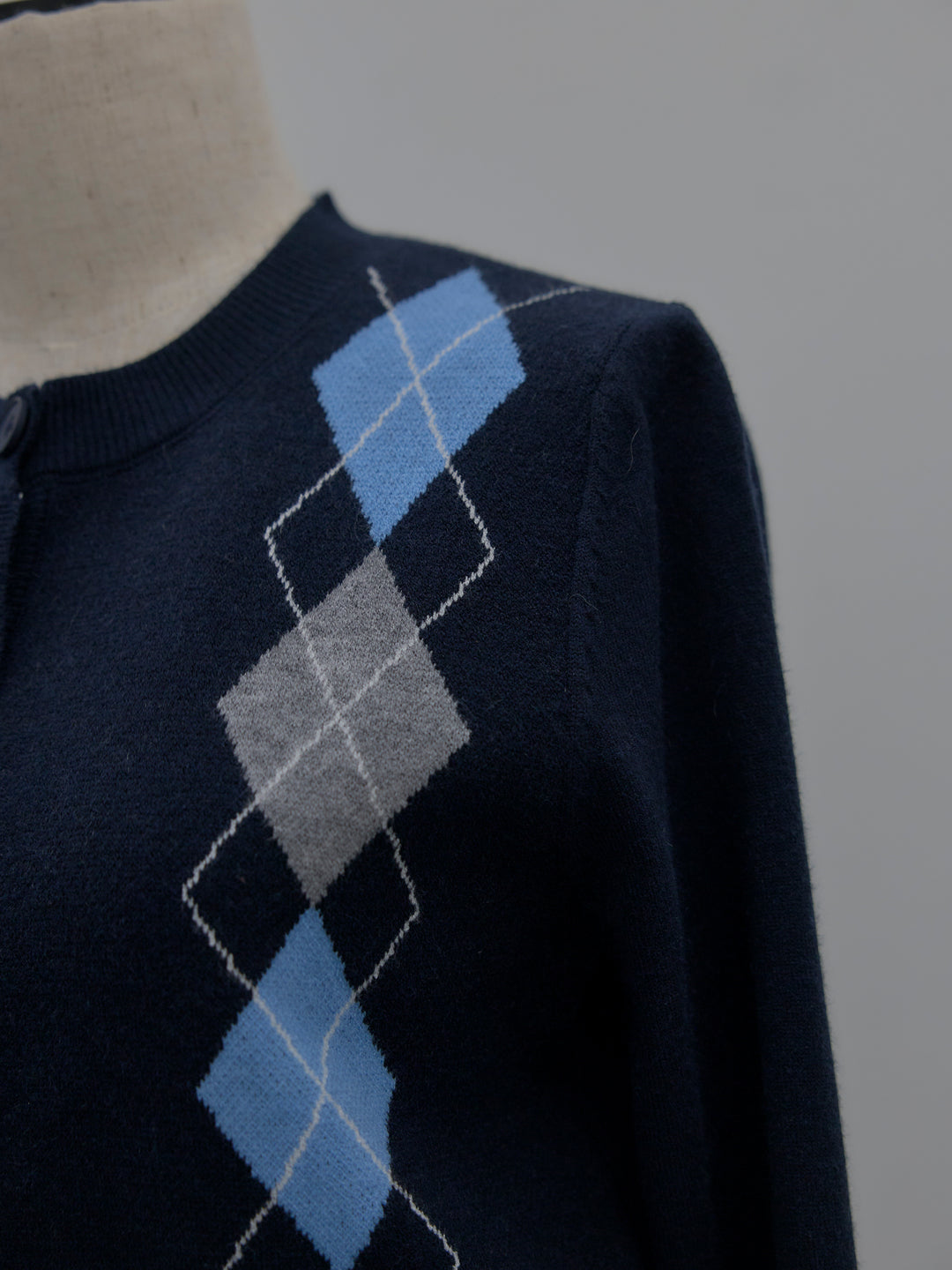 アーガイル柄ニットカーディガン