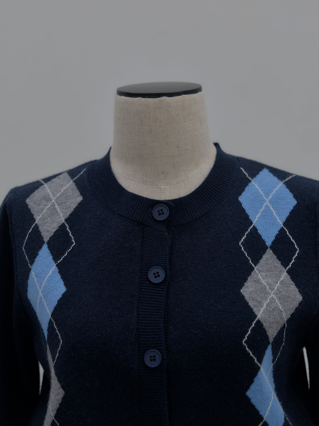 アーガイル柄ニットカーディガン