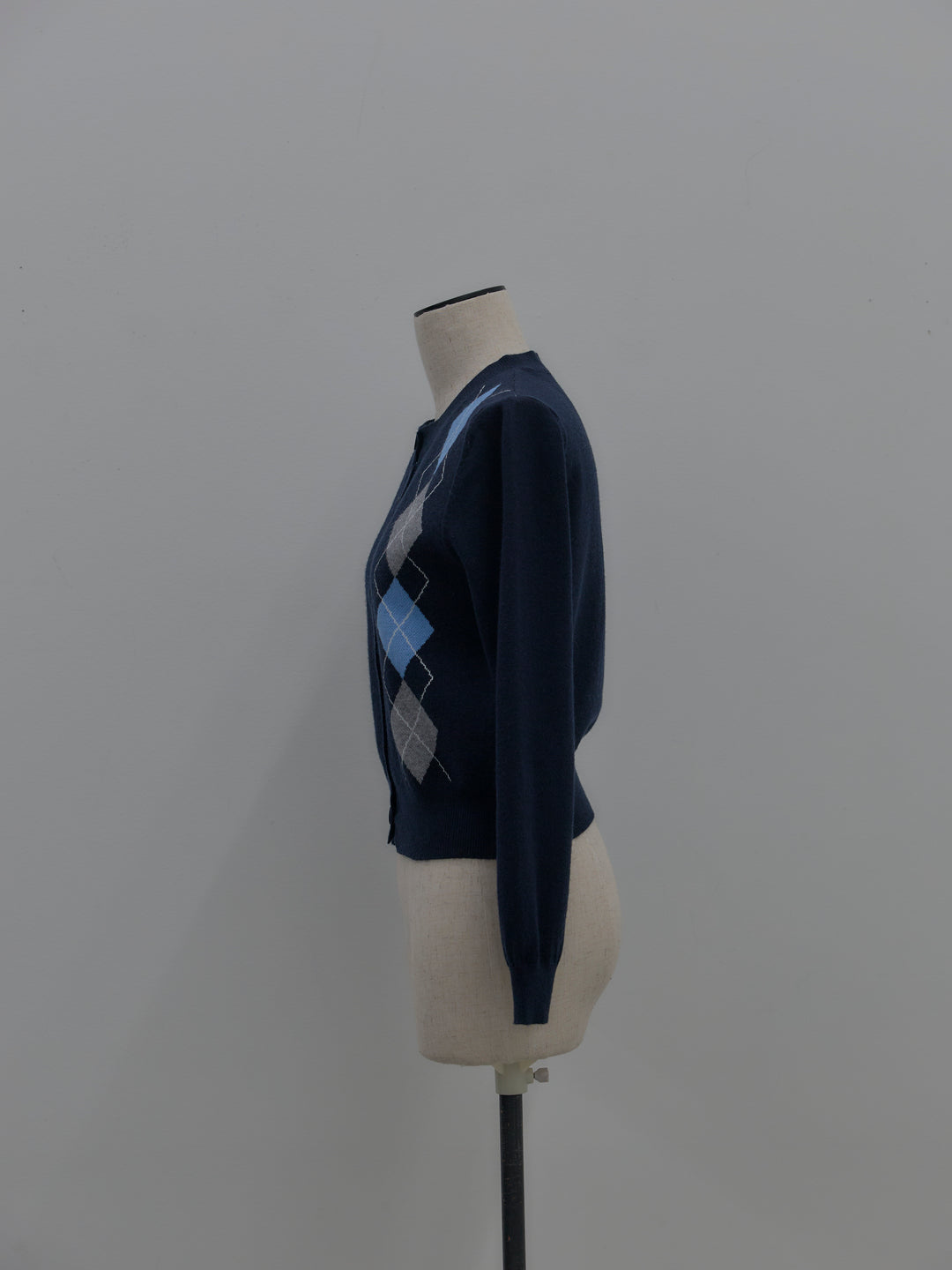 アーガイル柄ニットカーディガン