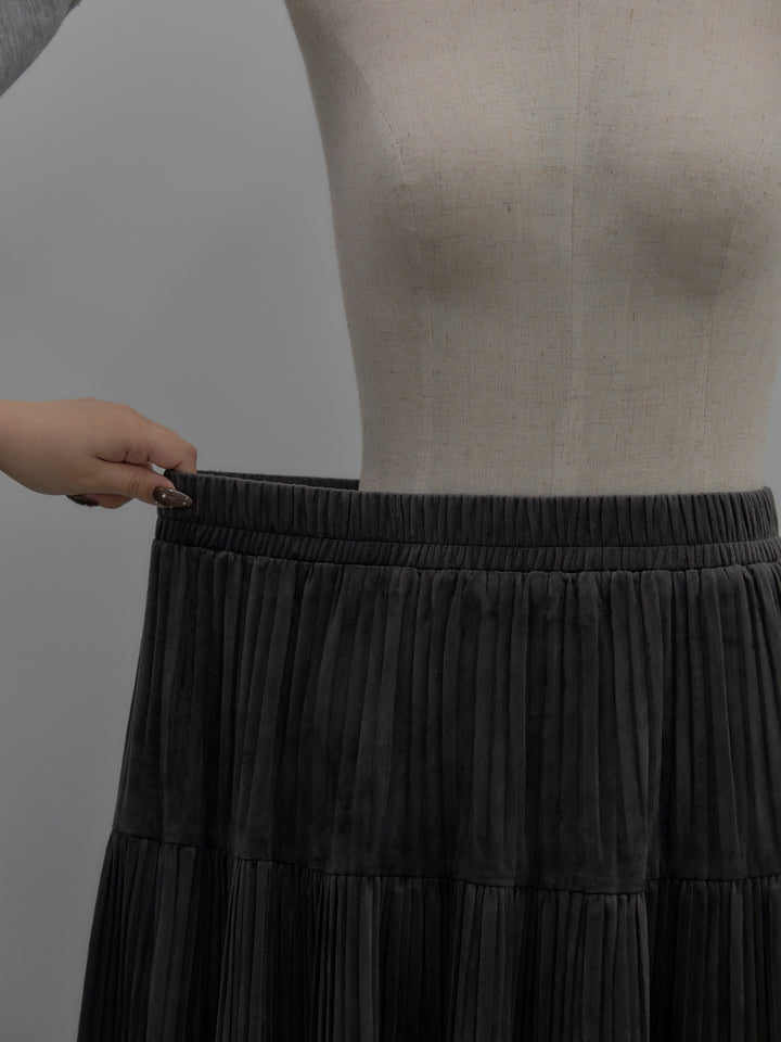 ベロアプリーツティアードスカート