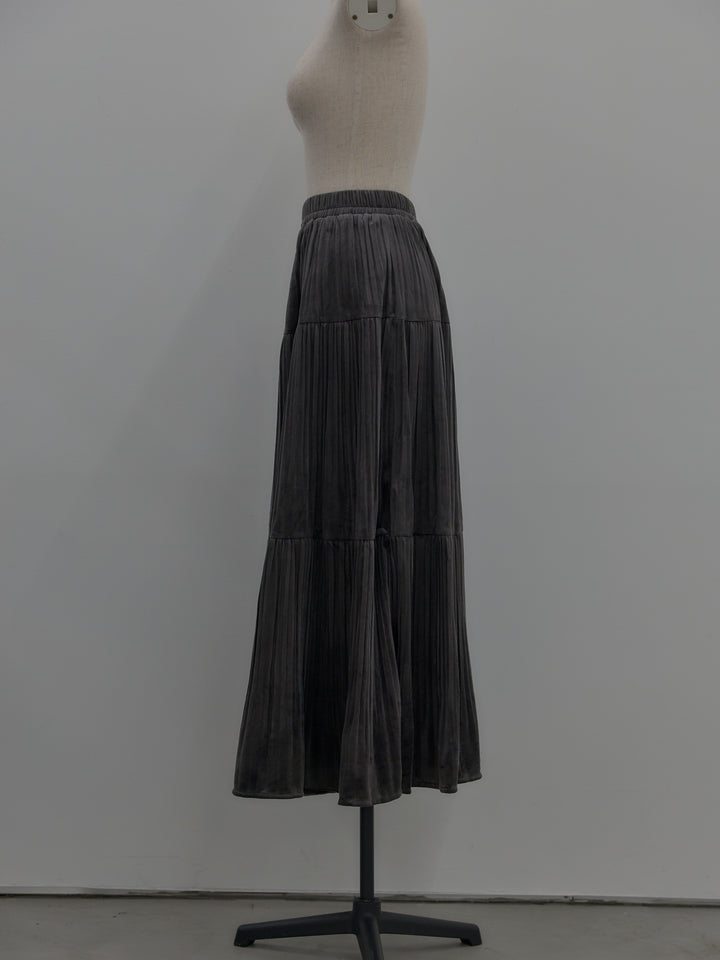 ベロアプリーツティアードスカート