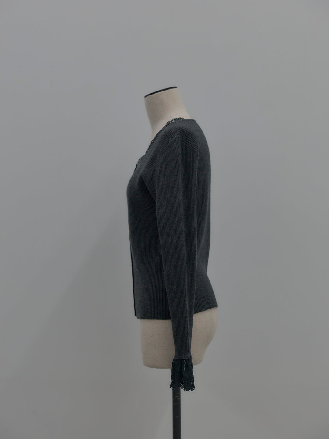 レースドッキングリブニットトップス