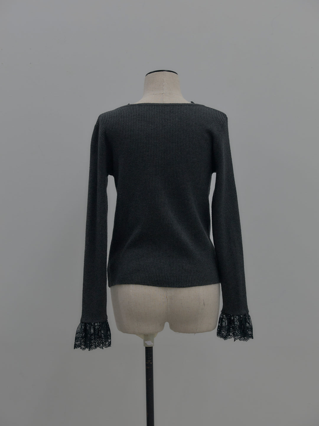 レースドッキングリブニットトップス