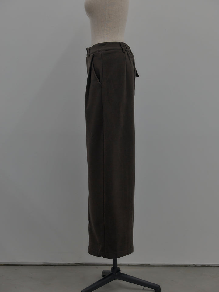 裏起毛センターシームタックワイドパンツ