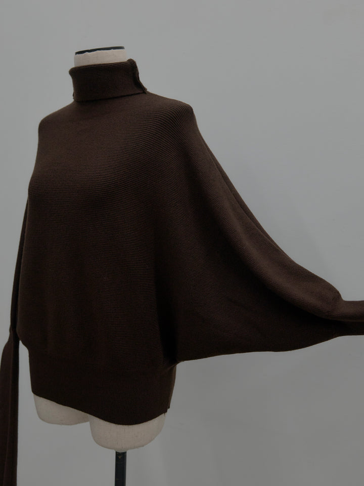 ドルマンハイネックニットトップス