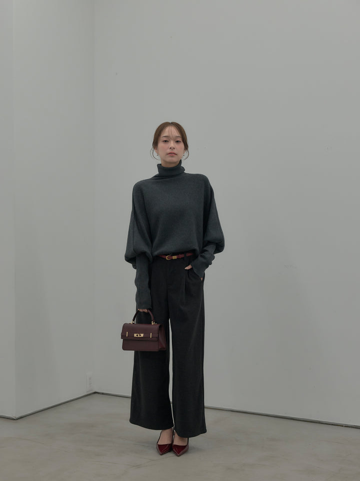 センタータックウールタッチパンツ