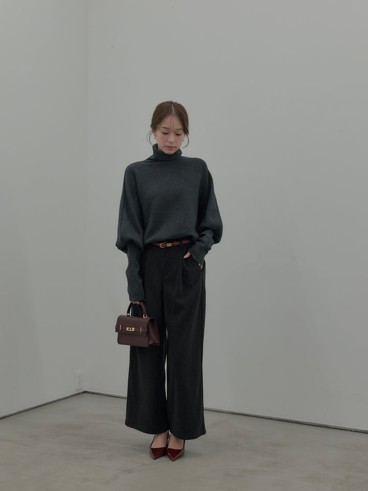 センタータックウールタッチパンツ