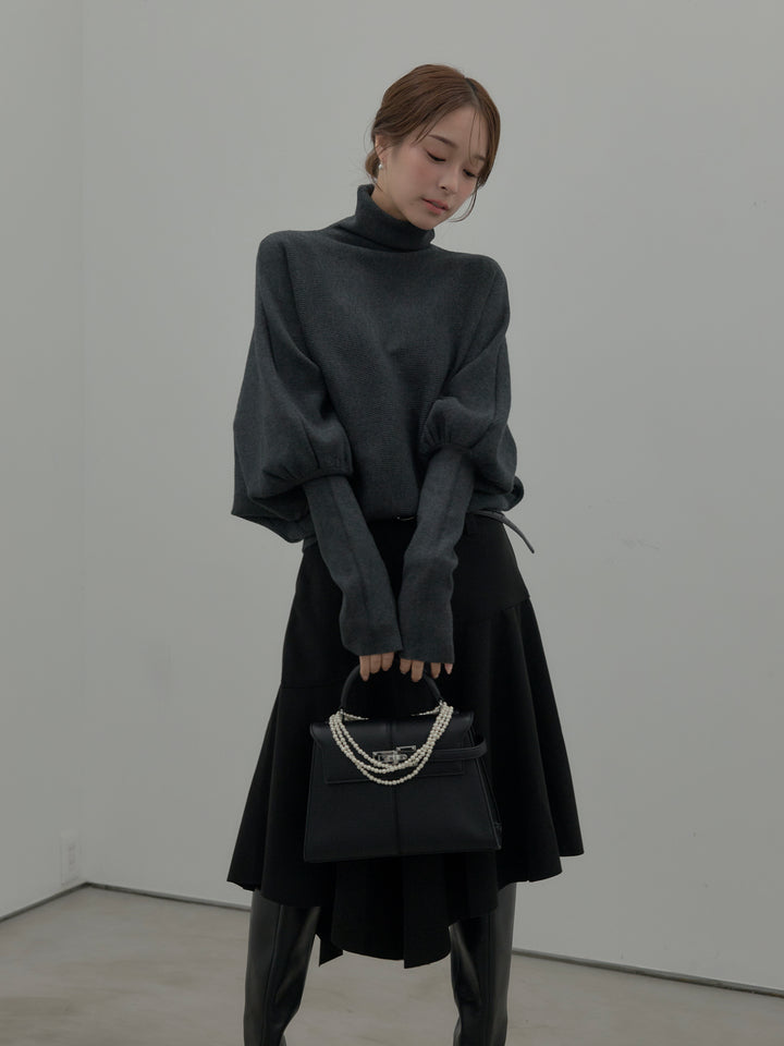 ドルマンハイネックニットトップス