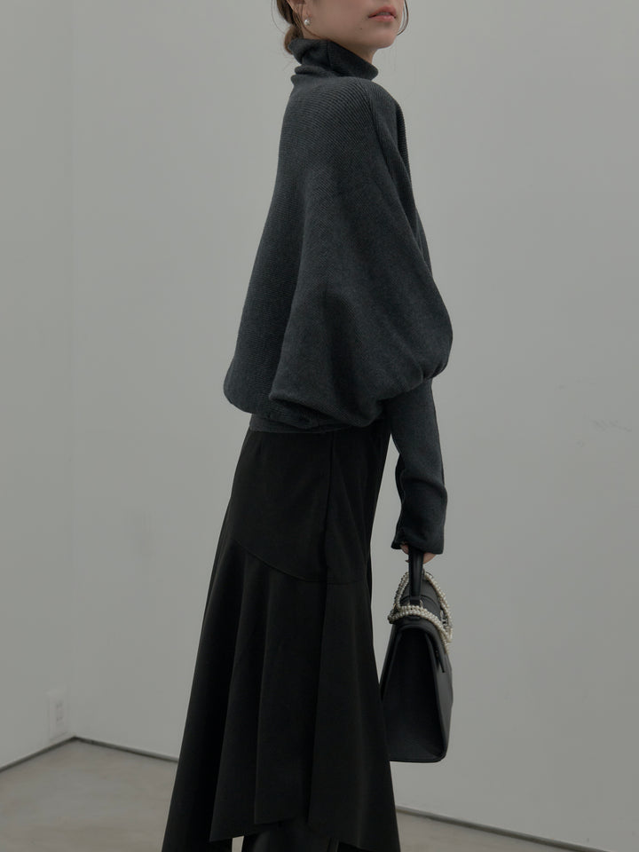 ミディ丈アシンメトリーフレアスカート