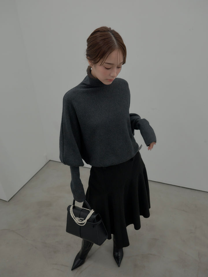 ドルマンハイネックニットトップス