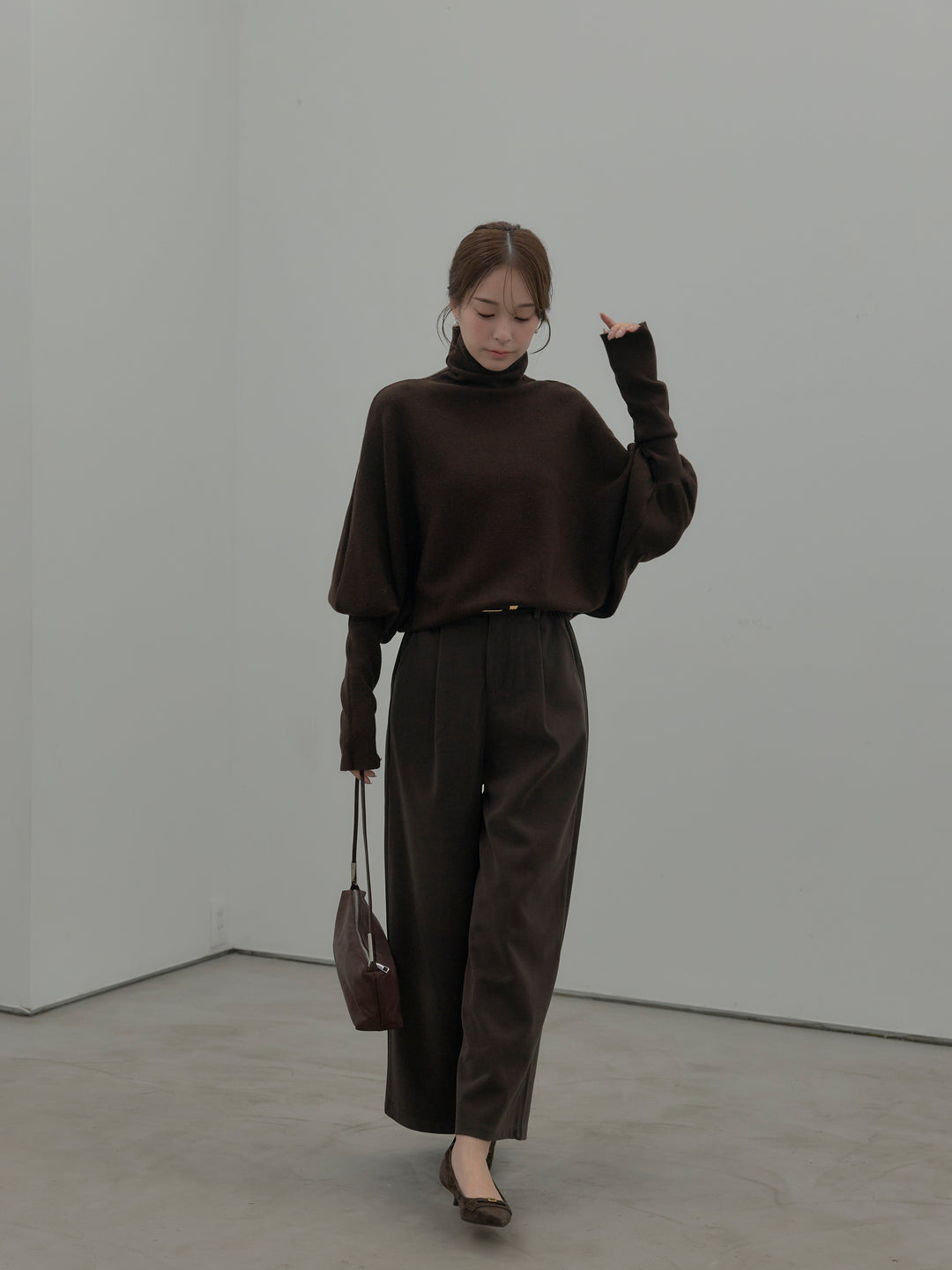 センタータックウールタッチパンツ