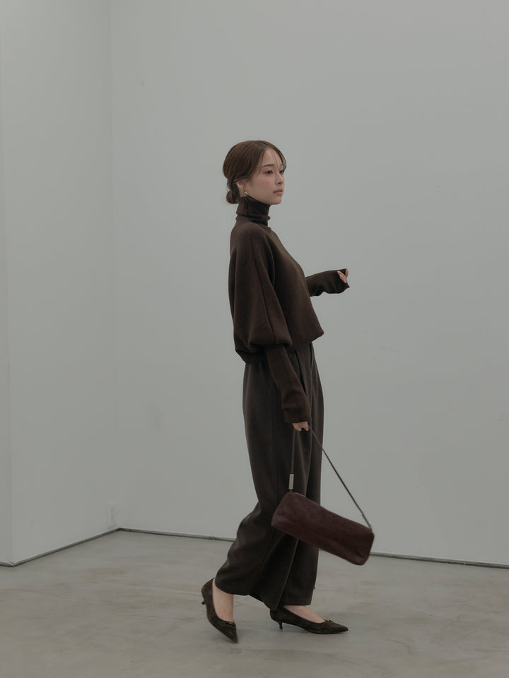 センタータックウールタッチパンツ