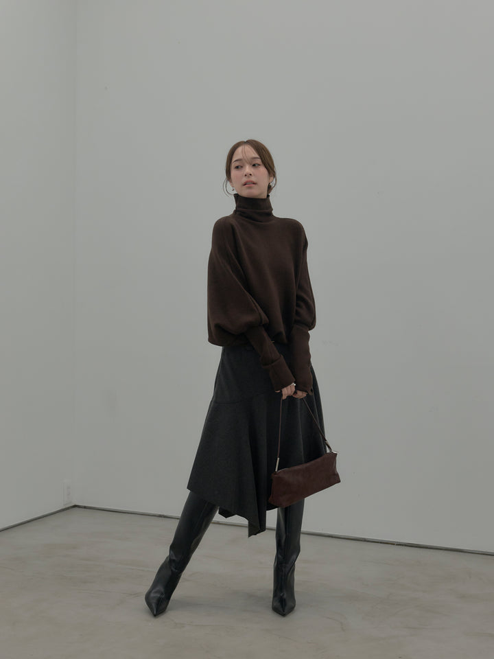 ドルマンハイネックニットトップス